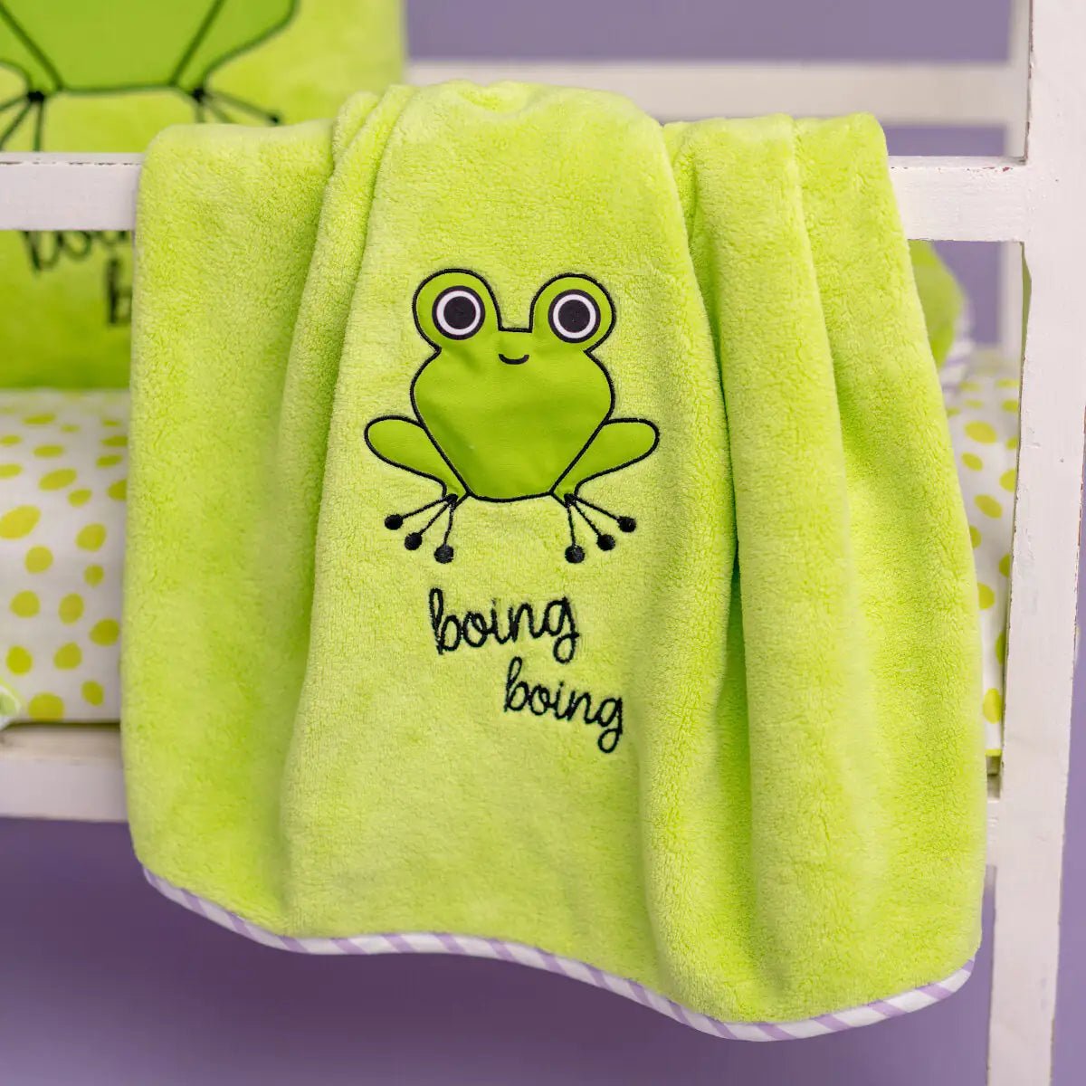 Milk&Moo™ Cacha Frog Baby Blanket Set – Blanket & Hooded Towel