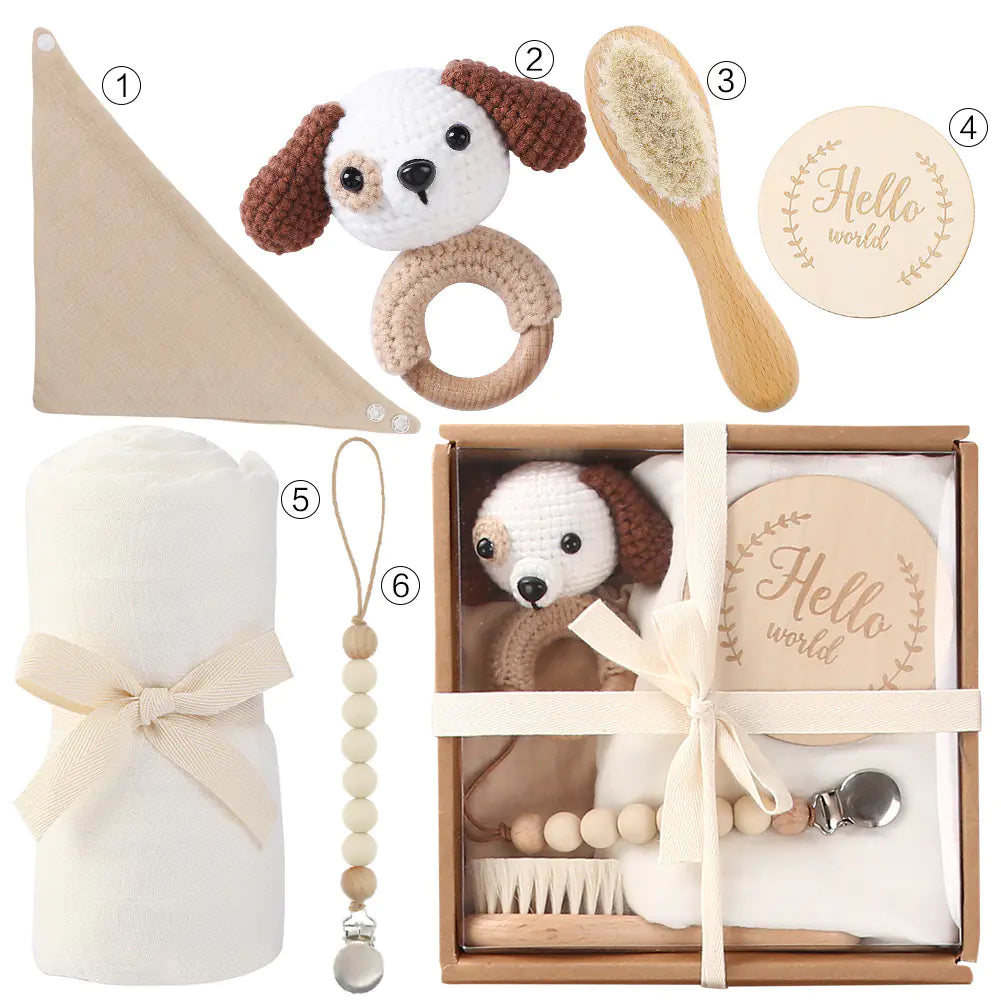 Newborn Gift Box – Bath Towel, Pacifier, and Plush Toys