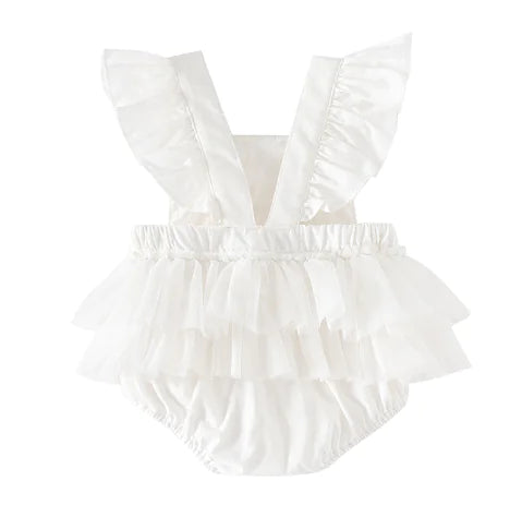 Elegant White Lace Baby Romper – Special Occasion Outfit