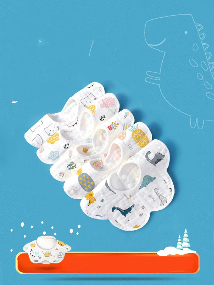 Rotating Flower Waterproof Baby Bibs and Feeding Scarf