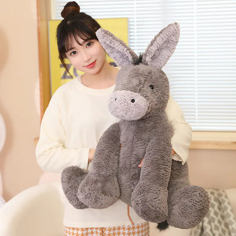 Kindora Plush Donkey — Soft Stuffed Animal & Cuddle Pillow