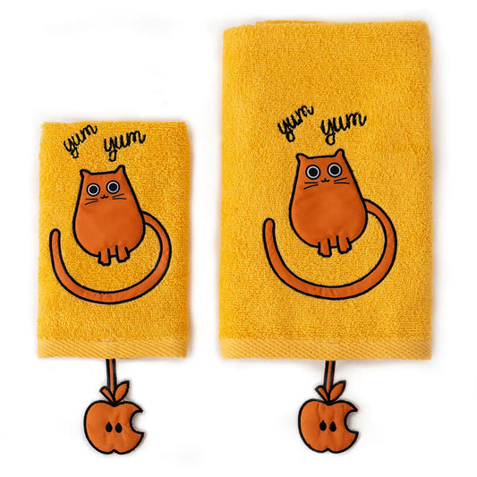 Cozy Cat Turkish Cotton Baby Towels – 2-Piece Set
