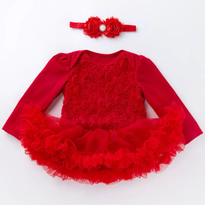 Sweet Rose Baby Girl Dress with Bloomers