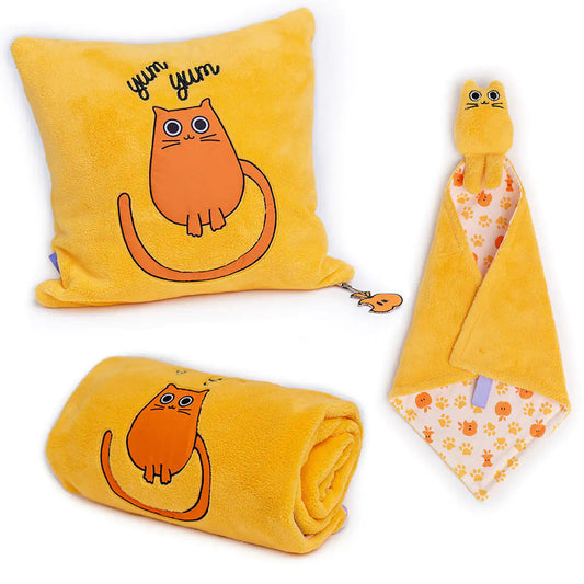 Milk&Moo™ Tombish Cat Baby Blanket Set – Blanket & Hooded Towel