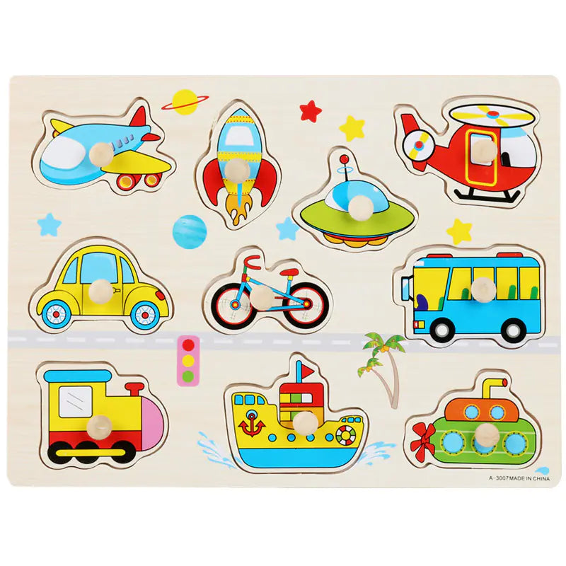 Mushroom Puzzle Board for Kids - Montessori Wooden Toy