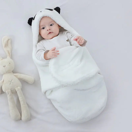 Kindora Cartoon Swaddle — Newborn Baby Blanket with Panda Design