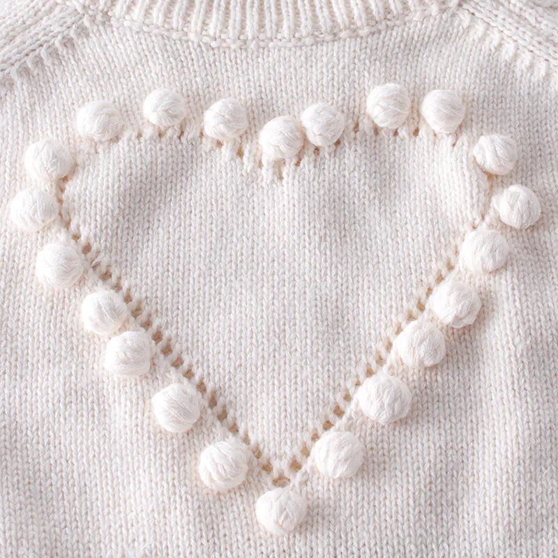 Kindora Baby Knit Onesie — Handcrafted Heart Sweater Outfit