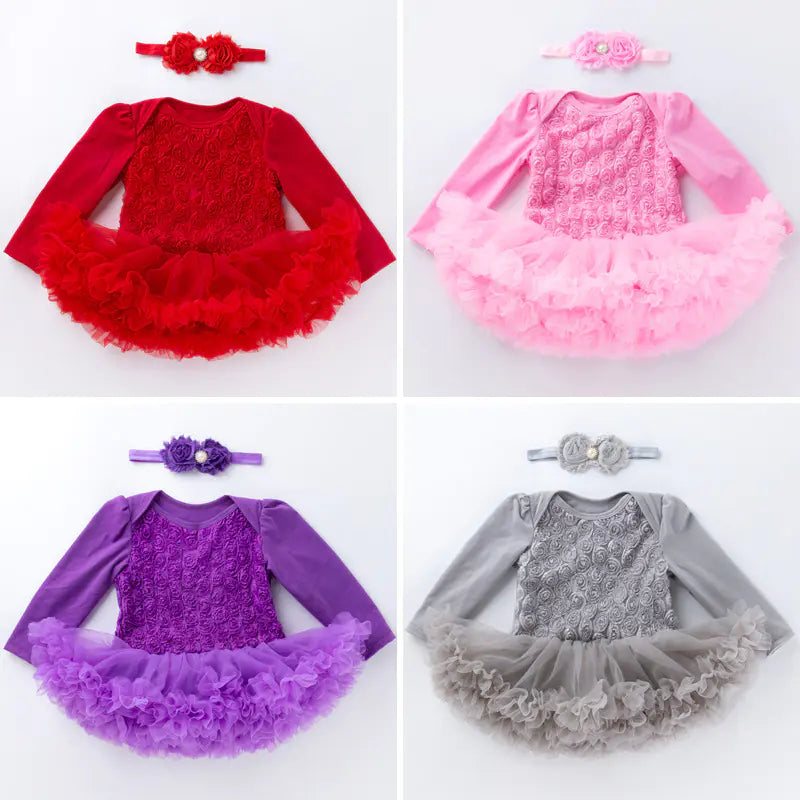 Sweet Rose Baby Girl Dress with Bloomers