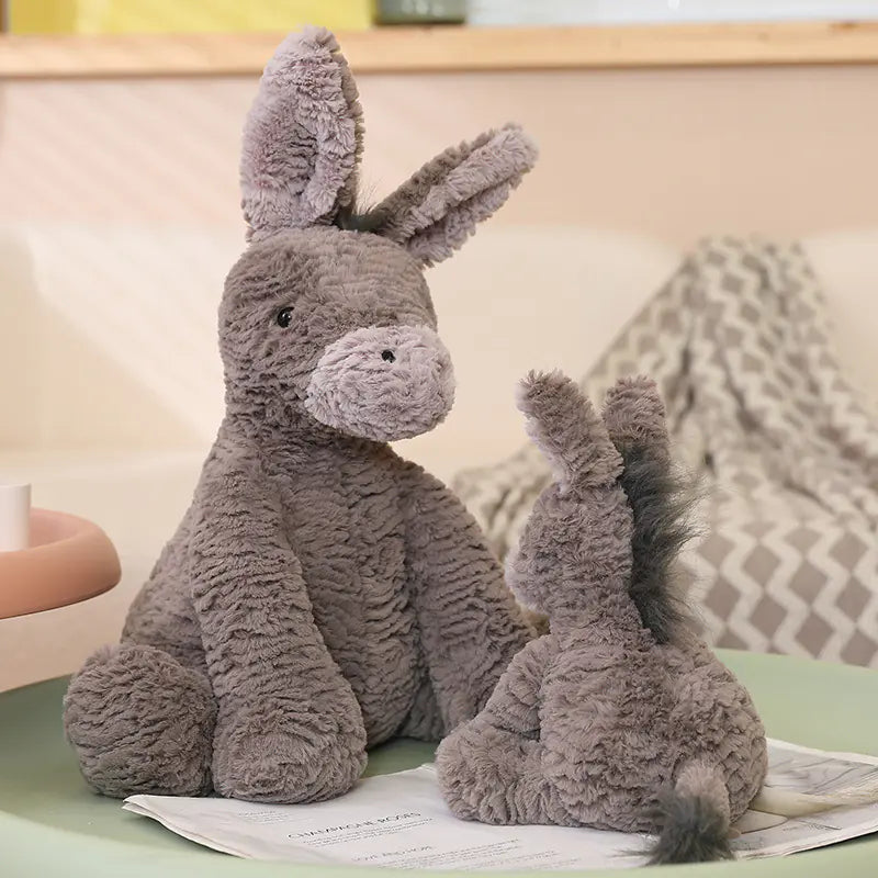 Kindora Plush Donkey — Soft Stuffed Animal & Cuddle Pillow