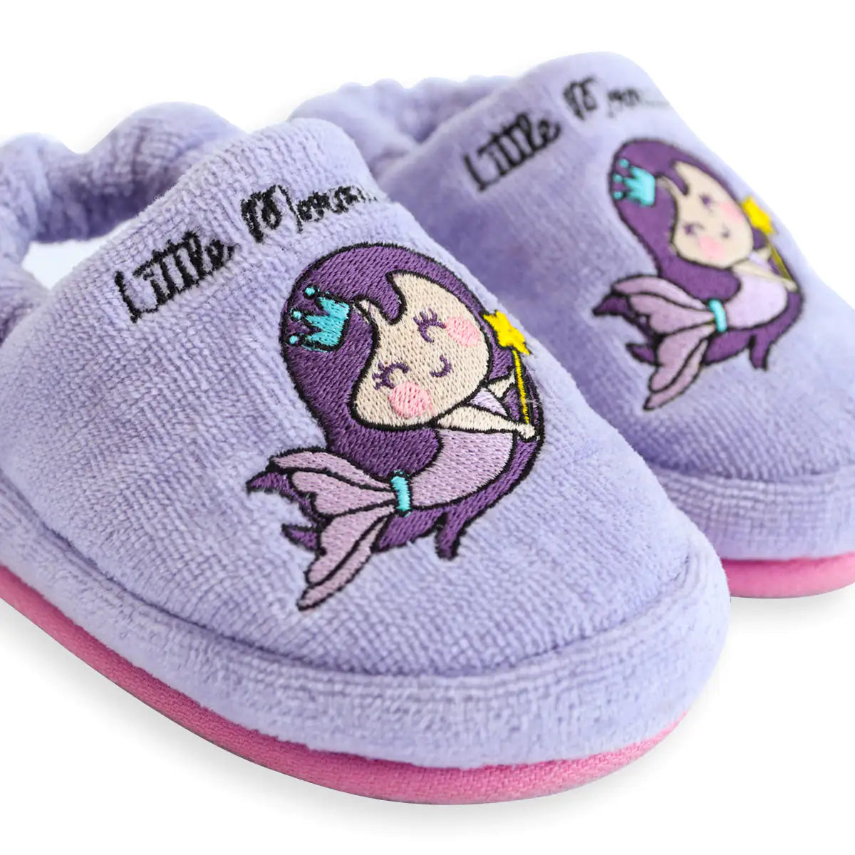 🧜‍♀️ Little Mermaid Plush Slippers for Kids – Soft & Cozy Indoor Shoes