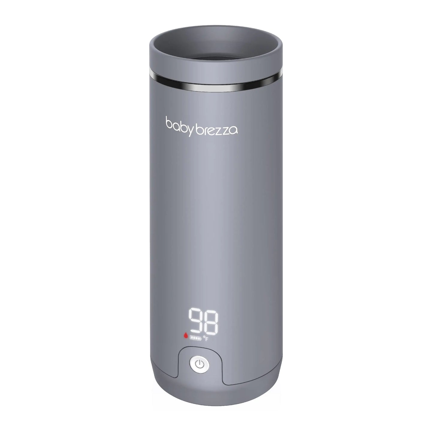 Baby Brezza Superfast Portable Baby Bottle Warmer – 50% Faster - Travel Breastmilk Warmer and Formula Warmer - Safe Even Heating - Up to 9oz - No Adapters Grey