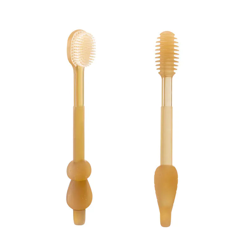 Silicone Baby Toothbrush Set with Tongue Cleaner & Travel Case