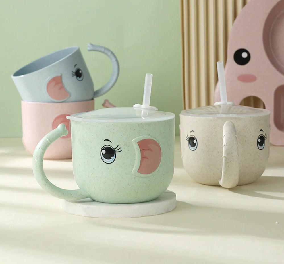 Silicone Straw Baby Feeding Bottle and Kid's Mug