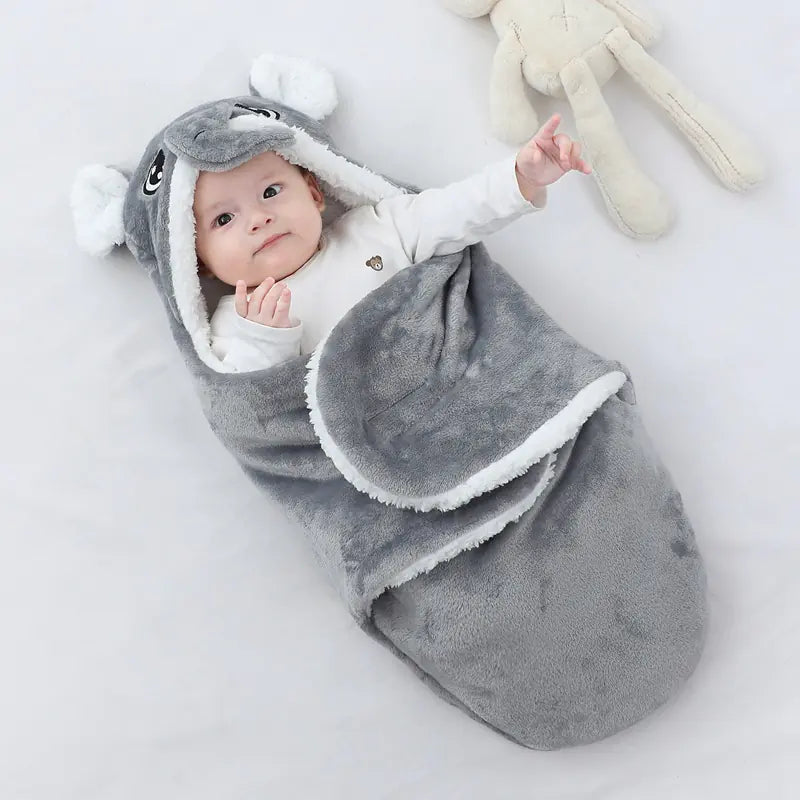 Kindora Cartoon Swaddle — Newborn Baby Blanket with Panda Design