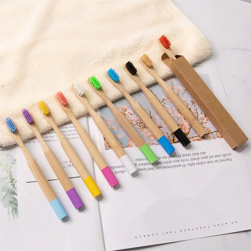 Children's Bamboo Toothbrush with Soft Charcoal Bristles